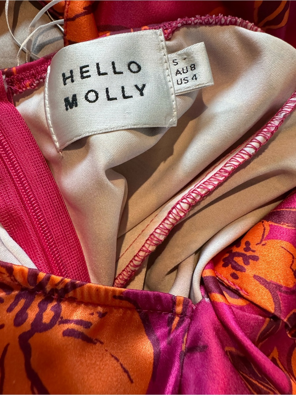 Hello Molly Fuchsia and Orange Floral Halter Maxi Dress - Picture 3 of 3